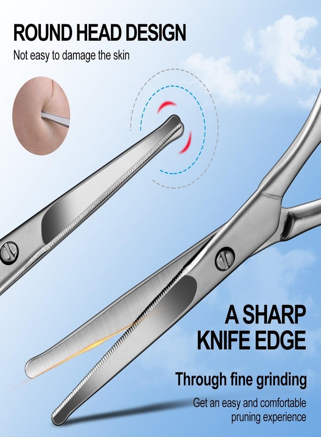 Lobodt 4.1inch round-headed stainless steel small scissors, suitable for trimming facial hair, nose hair, eyebrows, eyelashes, beards, personal care and salon beauty salons (matte silver) - Image 5